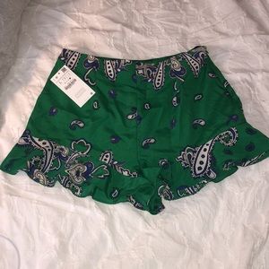 Flowy green Zara shorts